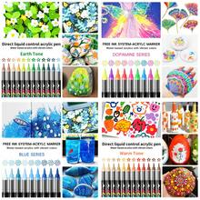 Markery akrylowe, pisaki akrylowe z miękką końcówką pędzla, markery z automatyczną kontrolą tuszu, do malowania skał, jajek, drewna, szkła, papieru, kubków, do majsterkowania, artykuły artystyczne