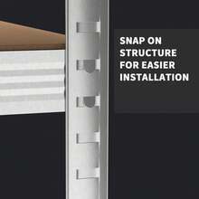 150cm/180cm Standing Garage Utility Shelving Unit, 5 Tier Garage Shelving Units Heavy Duty Metal Storage Shelves Shed Utility Rack, Adjustable & Easy Installation, For Warehouse Office School Home, Silver - Silver-150cm - View 8