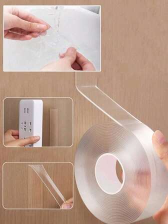 Magic Nano Double Sided Tape, Waterproof And No Trace, A Paste That Fits! High-Strength Adhesive, Transparent And Invisible, Tear Off Without Leaving Residual Glue. Whether It Is An Acrylic Photo Frame, Kitchen Non-Slip Mat, Car Accessories, Or Home Accessories Installation, Can Be Firmly Affixed, Washable, Durable As New. A Glue Multi-Purpose, Easy To Replace The Nails And Screws, Does Not Hurt The Wall, Home Storage, Handmade DIY Good Helper!