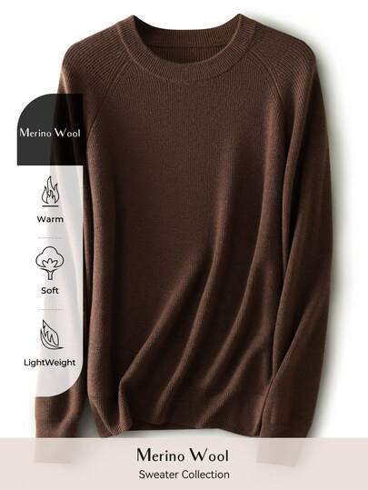 Women's Merino Wool Blend Sweater 2025 Fall Winter Casual Crew Neck Warm Soft Long Sleeve Knit Pullover Sweater Women's Winter Sweater