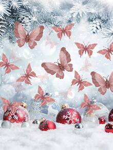 2 pièces Ornements de papillon de sapin de Noël pailletés, décorations de Noël en tissu rose en forme de papillon, papillons 3D creux simulés avec pinces, décoration murale de papillon pastel de Noël pour sapin de Noël, couronne, accessoire pour cheveux, décorations suspendues pour sapin de Noël, décoration de guirlande, convient pour mariage, fête, artisanat DIY, décoration de la maison, accessoires de photographie