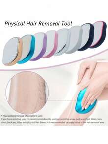 Nano Glass Grinding Hair Removal Device, Creative Physical Depilation Exfoliating Tool, Harmless To Skin, Hair Products And Accessories For Barber Salon Beauty Travel Essentials - Women's Hair Removal Device Manual Hair Removal Device Brush Hair Removal Device - Màu xanh lam - Xem 1