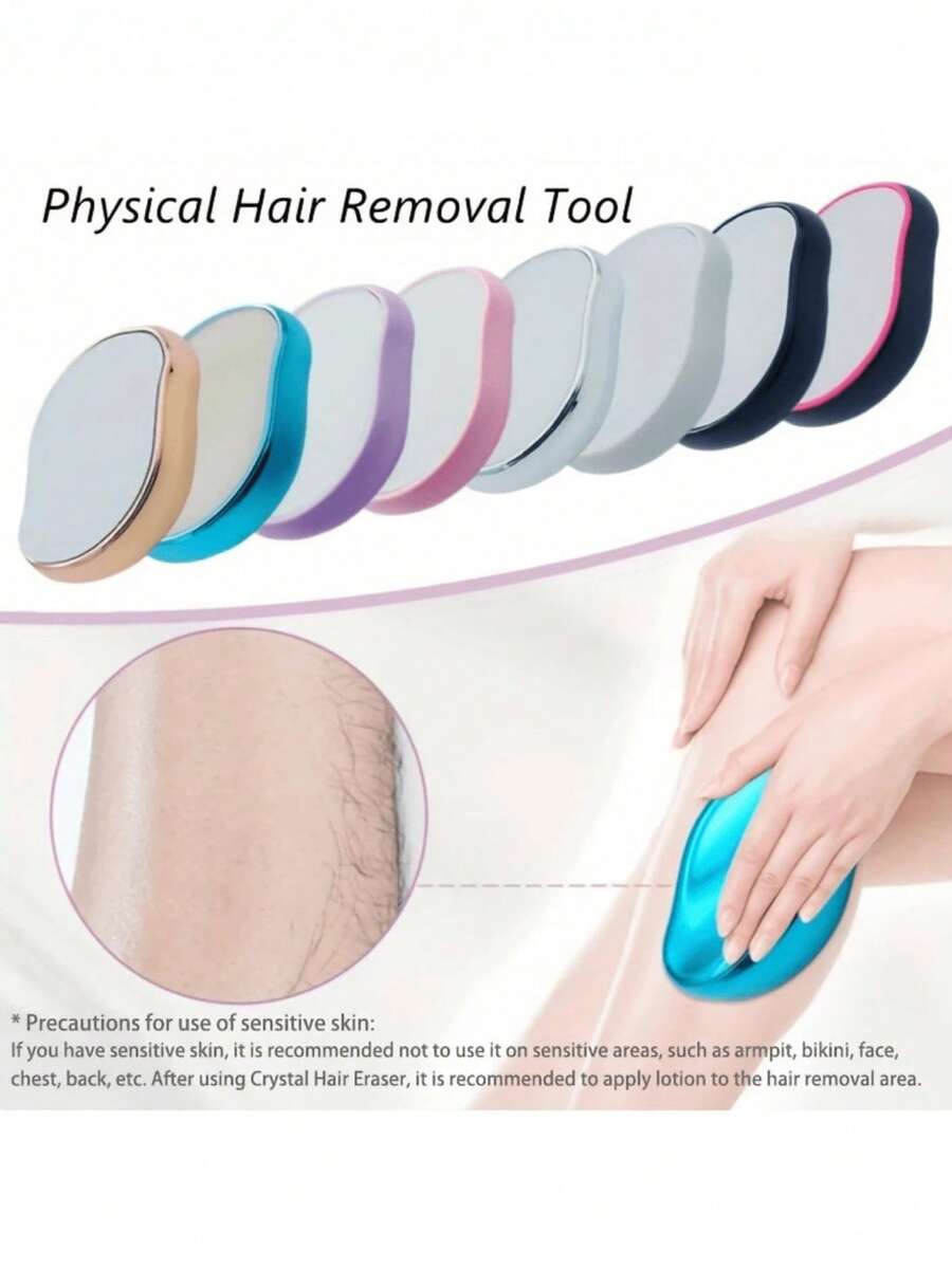 Nano Glass Grinding Hair Removal Device, Creative Physical Depilation Exfoliating Tool, Harmless To Skin, Hair Products And Accessories For Barber Salon Beauty Travel Essentials - Women's Hair Removal Device Manual Hair Removal Device Brush Hair Removal Device - Màu xanh lam - Xem 1