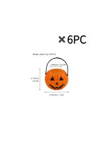1pc-6pcs Halloween Witch Pumpkin Lantern, Black Flame Candy Bucket, Ghost Bucket, Pumpkin Bucket, Performance Decoration Props
