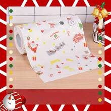 1 rolă de prosoape de hârtie de bucătărie de Crăciun, lavete și cârpe de curățare de unică folosință, îngroșate, cu 3 straturi, cu dublă utilizare, umede și uscate, absorbante, rezistente la ulei, lavabile, reutilizabile, pentru spălatul vaselor, acasă, articole pentru petreceri de sărbători, instrumente de curățenie pentru uz casnic, cadou perfect pentru Crăciun, Ziua Recunoștinței, Anul Nou, decorațiuni interioare, articole esențiale pentru bucătărie, stiluri aleatorii, festive, lavetă leneșă, role de hârtie, vrac