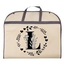 1个防尘衣物袋，防水衣物保护套，时尚26字母印花西装连衣裙衣物收纳袋，悬挂式衣柜整理袋，适用于学校、办公室、家庭、旅行、打包、收纳、返校季