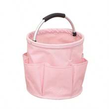 1 pezzo Borsa portaoggetti da giardino con 6 scomparti - In tessuto Oxford durevole, design pieghevole salvaspazio, manico rotondo per un facile trasporto - Cestino portaoggetti essenziale per il giardinaggio domestico e il campeggio all'aperto, organizer per attrezzi da spiaggia, ideale come regalo di Natale