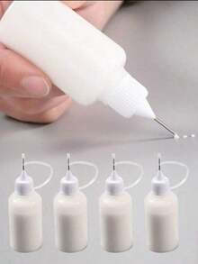 1/3 件 30 毫升空胶水瓶，带针头精密尖端涂抹器瓶，可再填充，液体分配瓶滴瓶，易挤压涂抹器，适用于卷纸 DIY 工艺学校