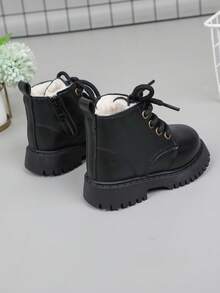 儿童靴，新款秋冬款，男童英伦风时尚踝靴，女童踝靴，时尚款 - 黑色 - 查看 5