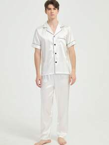 New Men's Pajama Set, Essential For Summer - White - View 9