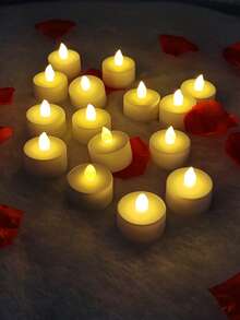 12/24-Pack Electronic Flameless Candles, Battery Powered, With Timer/Remote Control, LED Wishing Candle Light, Tea Candle Light, LED Flameless Candle Light, Suitable For Valentine's Day, Weddings, Parties, Home Décor And Other Holiday Occasions. - 暖光 - 查看 7