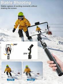 New 6 In 1 Selfie Stick With Fill Light, For TK YT 67" Phone Tripod & Wireless Remote Page Turner,Bluetooth Camera Video Recording Remote,Music Control, Compatible ,IOS,Android Compatible With Iphone Android Phone For Summer Vacation, Travel, Fill Light, Outdoor Activities, Live Streaming Vacation Travel Outdoor Activities Live Streaming Vlogging Equipment 360° Rotation - With Lamp Selfie Stick - View 7
