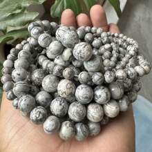 15 英寸 4/6/8/10 毫米天然石圆珠、紫水晶/虎眼石/黑曜石/玫瑰石英和其他天然材料，用于脉轮疗愈和 DIY 珠宝制作、手链、项链和工艺品 - 彩色 - 查看 30