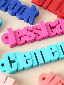 1pc Personalized 3D Printed Name Keychain, Customized Text PLA Key Ring, Fashionable Font Design, Colorful Letter Pendant, Durable Lightweight Bag Charm - Multicolor - View 5