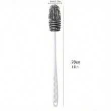 Spazzola multifunzionale per la pulizia di bottiglie d'acqua con manico lungo - adatta per bottiglie d'acqua dal collo sottile, bottiglie d'acqua da bagno, borracce sportive, tazze da caffè, bicchieri e !