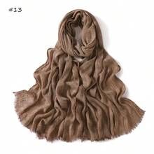 1pc New Fashionable Casual Soft Comfortable Breathable UV Protection Warm Scarf, Suitable For Daily Wear, Festivals And Celebrations, Autumn/Winter, 100% Cotton Material, Hand-Dyed, Solid Color Hijab Scarf For Women - Multicolor - View 25