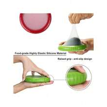 Silicone  Saver -  Reusable Storage Containers For Fridge - Ideal For Onions Lemons Tomato And Potatoes More - Green - View 2