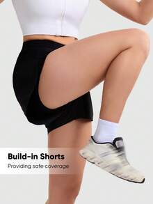 HOTSUIT Women's 2 In 1 Running Shorts - 黑色 - 查看 3