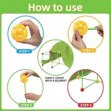 Zestaw do samodzielnego budowania fortecy dla dzieci, klocki konstrukcyjne, zabawki do samodzielnego tworzenia przestrzeni, konstrukcja zamku do myślenia przestrzennego, kreatywny zestaw namiotów fortecznych do użytku wewnątrz i na zewnątrz - Wielokolorowe - Zobacz 4