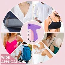 Handheld Clothing Stitch Gun, Quick Fix Tool For Clothes, Includes 6 Needles & 2000 Fasteners (Black/White), Portable Sewing Machine For Home & Travel, Easy To Use, Durable Fabric Repair Kit - Màu tím - Xem 2