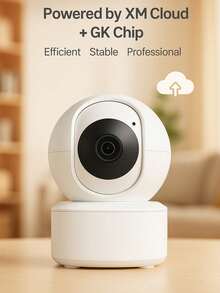 GENAI Home Smart Camera, 3MP WiFi Indoor Monitor With Night Vision, 360° Rotation, Motion Tracking, Ideal For Home Security, Baby And Pet Monitoring - White - View 3