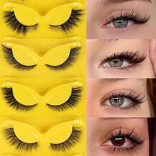 5 Pairs Cat Eye Faux Mink Lashes, Curled, Volumized, Elongated Winged Eyelashes, Soft & Comfortable, Self-Adhesive
