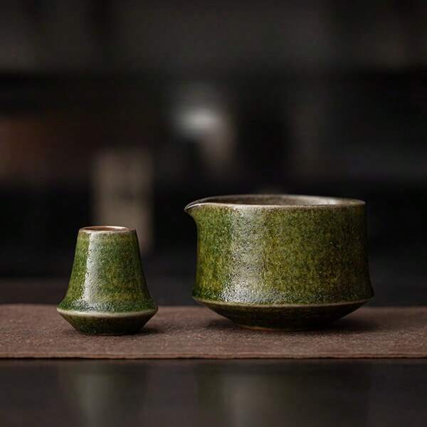 2pcs 500ml Kiln-Fired Bamboo Melody Matcha Tea Set, Japanese Ceramic Matcha Bowl, Tea Accessories, Suitable For Home, Office, Restaurant, Tea Room, Coffee & Tea Drinking, Gift For Holidays, Can Be Used As Soup, Salad Bowl