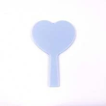 Heart Shaped Travel Handheld Mirror, Heart Shaped Makeup Handheld Mirror With Handle, Portable Travel Mirror For Valentine's Day Gift, Compact Solid Color Makeup Mirror, Pocket Makeup Mirror, Handheld Portable Makeup Mirror, Mini Makeup Mirror, Pocket Mirror, Portable Handheld Mirror, Dressing Mirror For Small Mirrors, Women's On-The-Go, Desktop Desktop Small Mirror For Student Dormitory