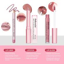 BestLand 6Pcs Matte Liquid Lipstick + Lip Liner Pens Set, One Step Lips Makeup Kits Pigment Velvety Nude Lip Stain Waterproof Long Wear Lip Gloss Make Up Gift Set (Classic Allure Set) - 第 5 組 - 查看 6
