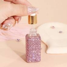 New High-End Rhinestone Square Dropper Bottle, Glass Liquid Filling Bottle For Serum/Essential Oil, With Dropper, Exquisite Design, 5ml/10ml Options - Multicolor - View 3