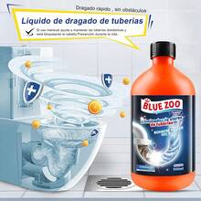 Limpiador de desagües de alta resistencia de 500 ml, color naranja, potente para destapar tuberías de cocina y baño, fácil de usar, para sistemas sépticos. - Líquido - Ver 2