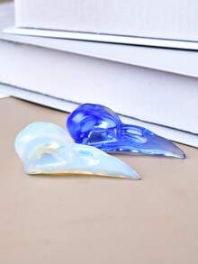 1pc 5cm/1.97in Crystal Carved Bird Skull Decor, Desktop Ornament, Ideal Crystal Gift