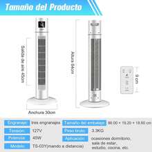 AXIDUN Ventilador de Torre 84 cm\/33", Ventilador de Torre Silencioso de 3 Velocidades con Control Remoto, 12h Timer, Ventilador sin Aspas, Oscilación de 120° Ventilador de Pie Vertical. - negro - Ver 6