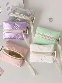 Multi-Coloured Bow Pattern Coin Purse Storage Bag Portable Storage Bag Large Capacity Simple Style Used To Store Coin Purse And A Necessity For Girls A Good Choice For Going Out Stripe Series Makeup Bag Travel School Supplies Travel Essentials Make Up Bag Holiday Essentials Cosmetic Bag Makeup Bags Makeup Pouch Makeup Organizer Make Up Organizer Makeup Storage