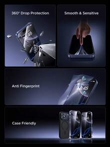 UGREEN 2pcs Phone Screen Protector Tempered Glass Black Edge Compatible With IPhone 17 Air Pro Max