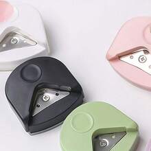 1pc R4 Round Corner Punch Tool, Suitable For Laminated Cards, Cardboard, Scrapbooks And DIY Crafts - 4mm Peach, White, Green, Blue, Black Manual Paper Cutter - Perfect For Photo Card Making, Office And School Paper Craft Punching