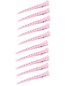 Juego de pinzas de metal para seccionar el cabello, pinzas de rizo para mujeres, pinzas de pico de pato para el cabello, pinzas de cocodrilo, pinzas de metal para el cabello - Rosa - Ver 14