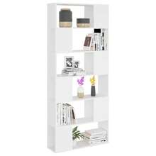 Libreria/divisorio per ambienti Larryhot bianco Legno ingegnerizzato, resistente e durevole, facile da montare, stile decorativo, adatto per riporre soprammobili, statuette, libri, piccoli oggetti, ecc. - Bianco - Visualizzare 5