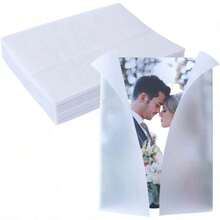 130 tờ/100 tờ/50 tờ Giấy sunfat đặc biệt bán trong suốt thích hợp cho phong bì giấy kraft thiệp mời 5x7 inch, giấy kraft gấp sẵn cho thiệp mời đám cưới, phong bì thiệp mời đám cưới trong suốt không in và bìa thiệp cưới, quà tặng em bé, thiệp mời sinh nhật - trong suốt - Xem 9