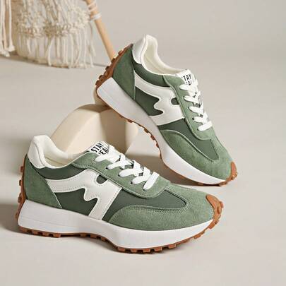 复古厚底运动鞋，加厚鞋面，适合跑步，女款