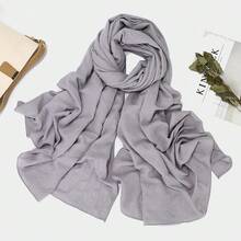 1pc Women's Classic Retro Solid Color Crinkle Breathable Soft Headscarf, Ladies' Versatile All-Season Fashion Headwrap, Multi-Functional Outdoor Windproof, Decorative Elegant Scarf, Shawl