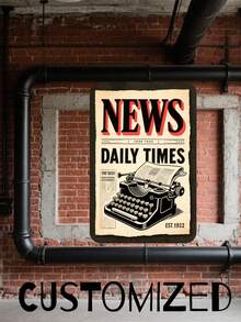 Custom Vintage Tin Sign - Personalized Text & Photo Retro Metal Wall Art For Home, Office, Cafe Decor