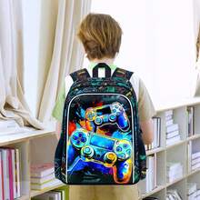3pcs Backpack For Boys And Girls, Vacation Party Lightweight Large Capacity Roller Game Machine School Bookbag