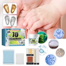 3D Handmade Model Clone Powder Hands Casting Crafts Plaster Kit Souvenir Couple Baby Hand Foot Print Model Self-Made Wedding Anniversary Gifts Valentine's Day - Grey - View 4