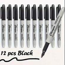 2 Sets Different Colored Markers, Including 12 Colored Markers And 10 Black Permanent Markers. These Marker Pens Are , Waterproof, And Quick Drying, Suitable For Use In Classrooms And Offices, As Well As For Back To School Painting Supplies
