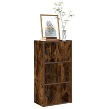 Libreria Larryhot in rovere affumicato 40x24x77 cm in legno ingegnerizzato, resistente e durevole, facile da montare, stile decorativo, adattA, Per riporre soprammobili, statuette, libri, piccoli oggetti, ecc. - Castano - Visualizzare 1
