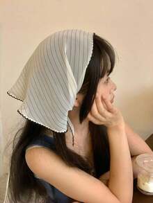 1pc Women's Polka Dot Striped Triangle Scarf Chiffon Headscarf Hair Bandana Neckerchief Sweet Polka Dot Thin Striped Triangular Head Hair Scarf Hair Wrapping Ideal For Dressing Up Your Summer Look Hair Accessories Fall Winter Headbands For Women For Vacation Outfits Woman