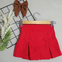 Shorts Saia Alfaiataria Lacinho Meninas - Vermelho - Visão 1