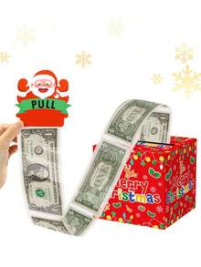 1 set Boîte-cadeau de Noël pour argent, Boîte-cadeau surprise du Père Noël, Décoration de Noël, Ornements de Noël, Support à surprise en espèces amusant pour amis, petites amies, épouses, sœurs, accessoire parfait pour fête de vacances, cadeau de fête de Noël, faveur de fête de vacances, décoration de Noël