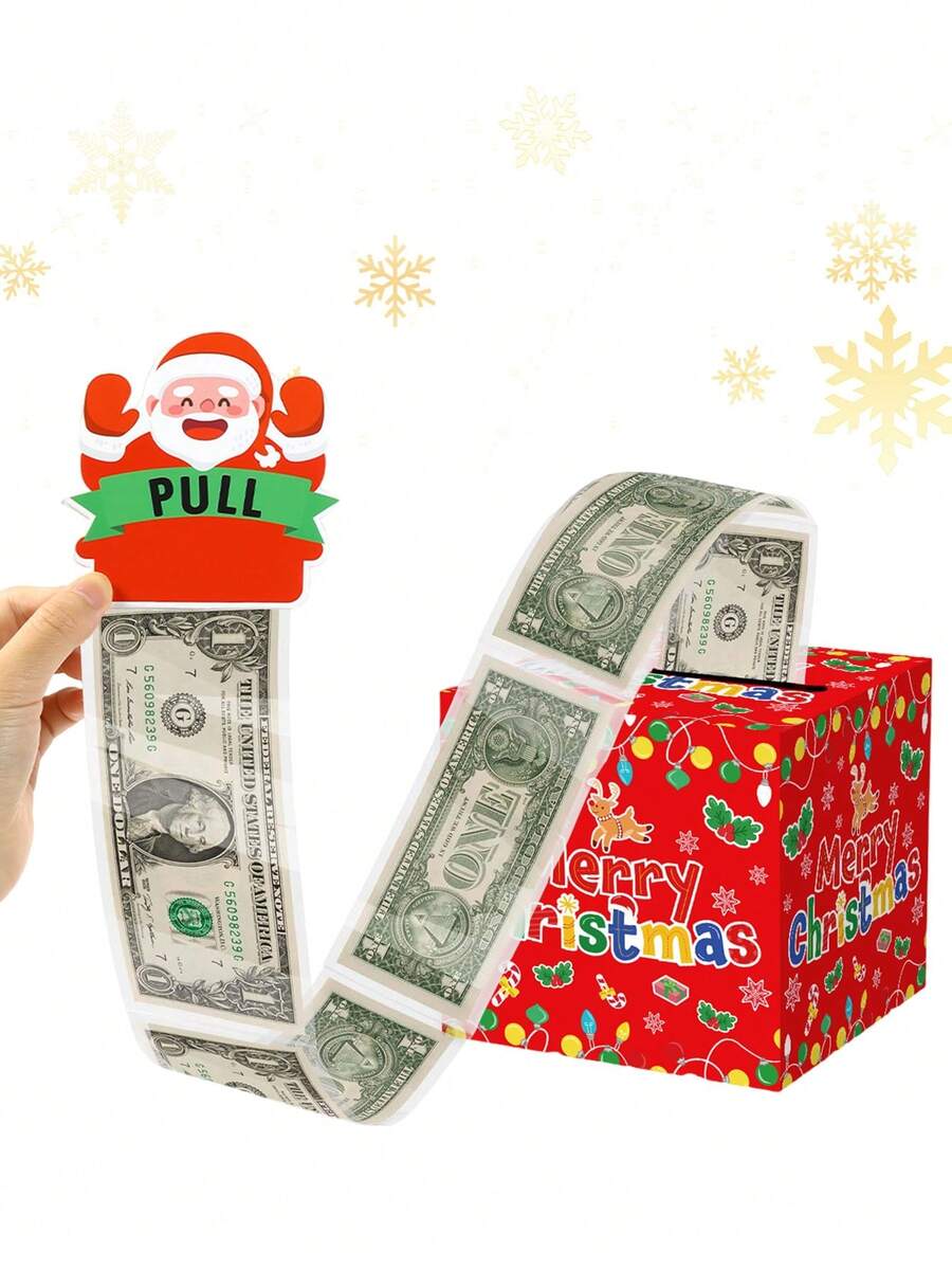 1 set Boîte-cadeau de Noël pour argent, Boîte-cadeau surprise du Père Noël, Décoration de Noël, Ornements de Noël, Support à surprise en espèces amusant pour amis, petites amies, épouses, sœurs, accessoire parfait pour fête de vacances, cadeau de fête de Noël, faveur de fête de vacances, décoration de Noël